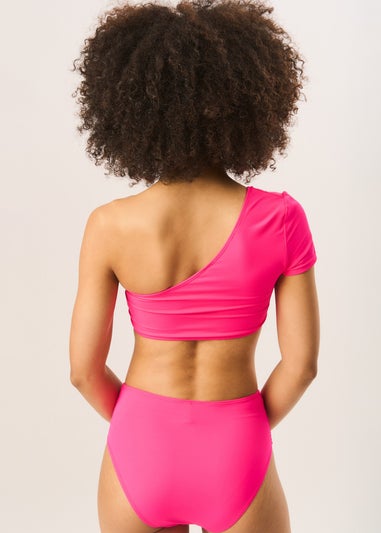 Gini London Fuchsia One shoulder Bikini Top