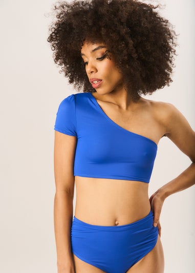 Gini London Cobalt Blue High Waisted Bikini Bottoms