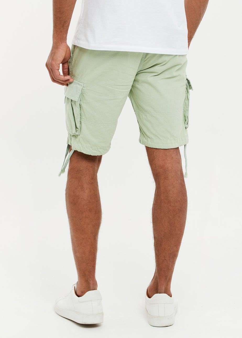 Threadbare Soft Green Cotton Cargo Shorts