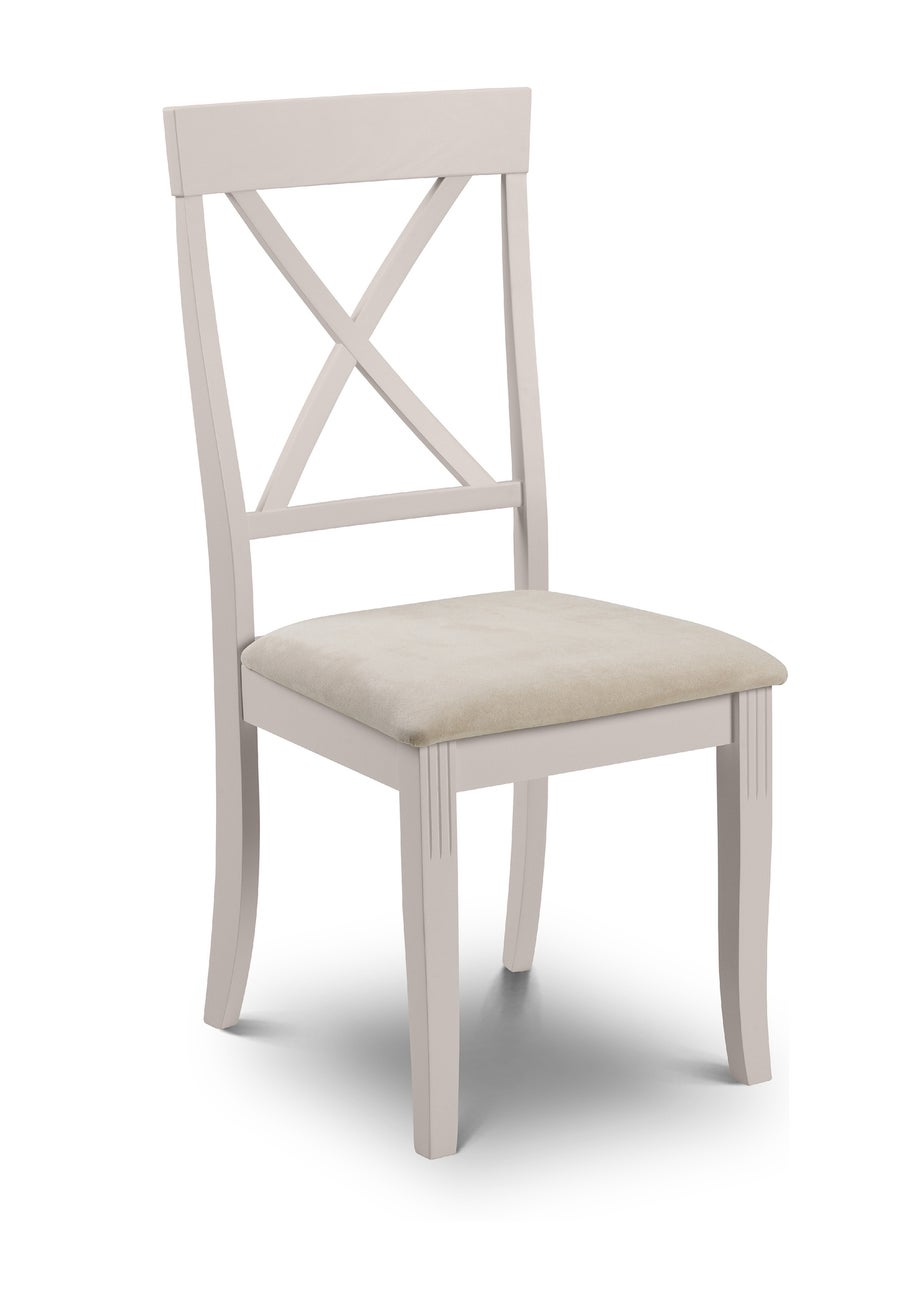 Julian Bowen Grey Davenport Elephant Dining Chairs Set Of 2 (96.5 x 44 x 52cm)