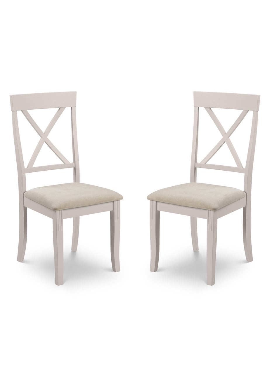 Julian Bowen Grey Davenport Elephant Dining Chairs Set Of 2 (96.5 x 44 x 52cm)