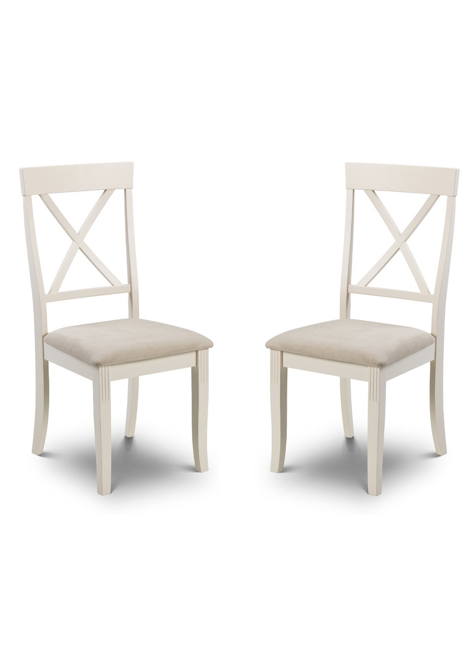 Julian Bowen Ivory Davenport Chairs Set Of 2 (96.5 x 44 x 52cm)
