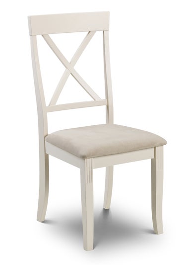 Julian Bowen Ivory Davenport Chairs Set Of 2 (96.5 x 44 x 52cm)