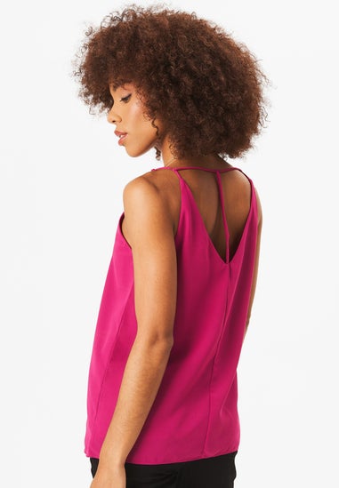 Gini London Fuchsia Plain Strappy Cami Top