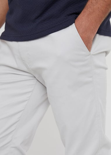 Threadbare White Cotton Slim Fit Chino Trousers With Stretch