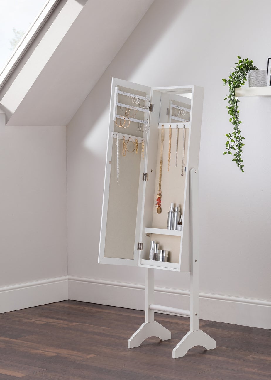 Julian Bowen White Prima Jewellery Mirror (144 x 34 x 35cm)