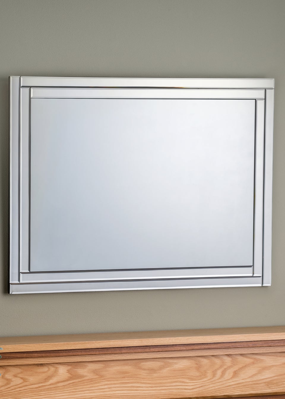 Julian Bowen Deco Frameless Wall Mirror (80 x 60 x 2cm)