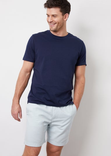 Threadbare Blue Cotton Lyocell Jogger Style Shorts