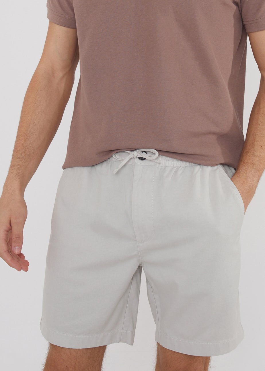 Threadbare White Cotton Lyocell Jogger Style Shorts