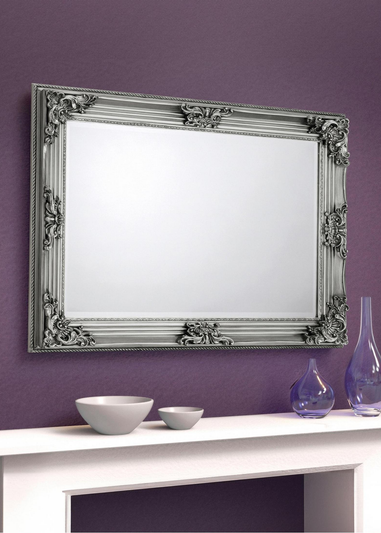 Julian Bowen Rococo Pewter Wall Mirror (80 x 110 x 6cm)