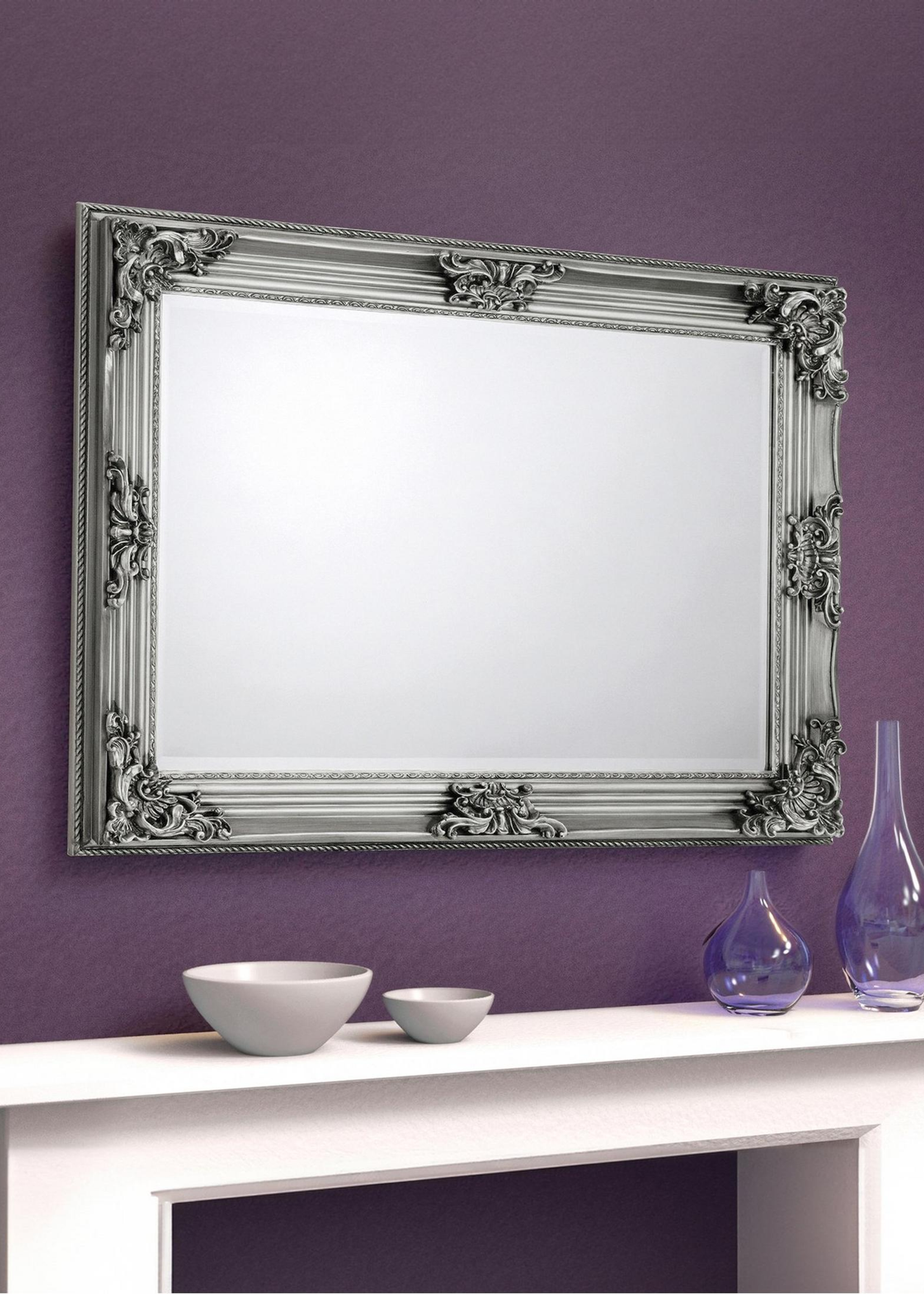 Julian Bowen Rococo Pewter Wall Mirror (80 x 110 x 6cm)