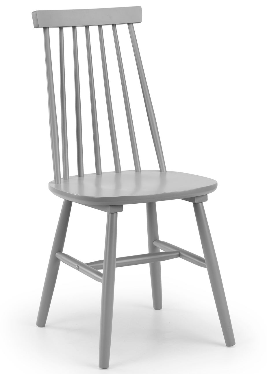 Julian Bowen Grey Spindle Back Dining Chairs Set of 2  (92.5 x 44 x 53cm)