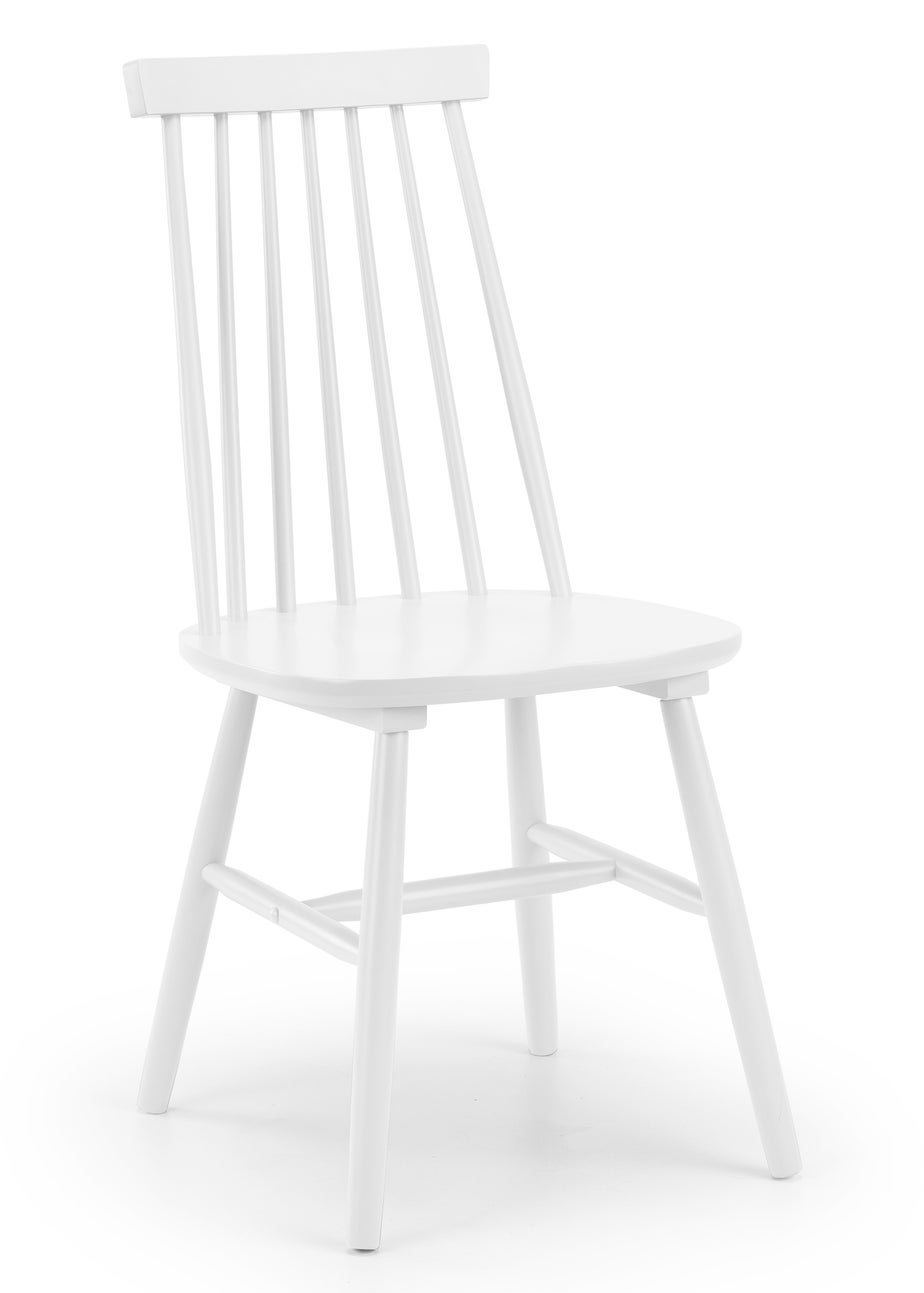 Julian Bowen White Spindle Back Dining Chairs Set of 2  (92.5 x 44 x 53cm)