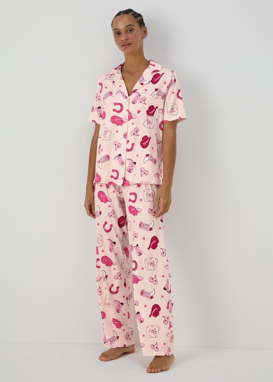 Pink Western Traditional Pyjama Set Matalan