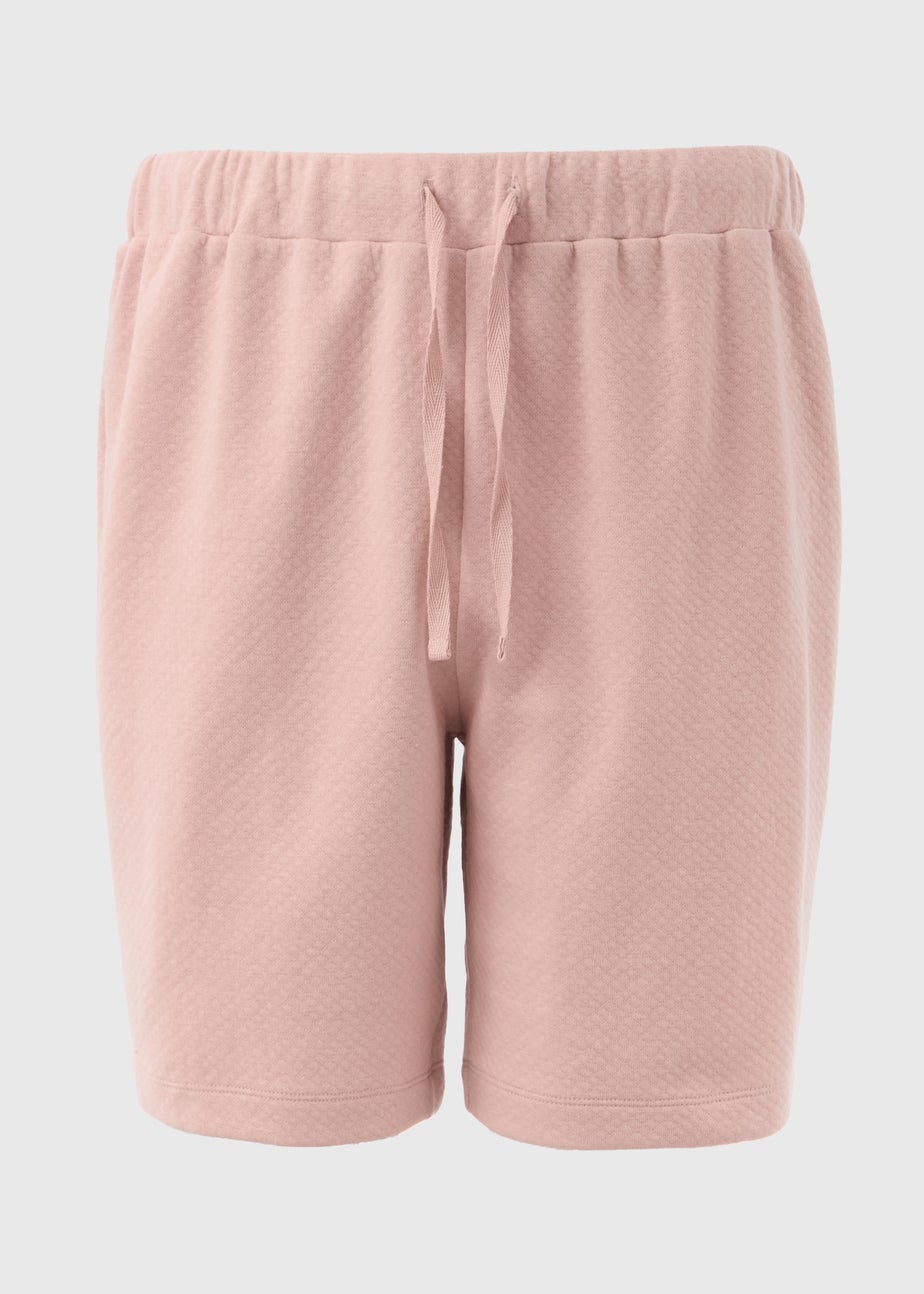 Pink Textured Shorts