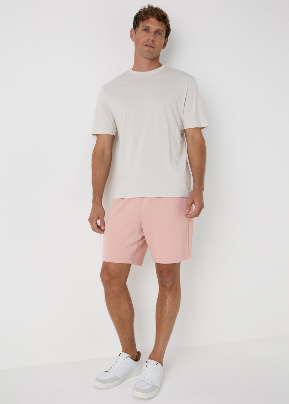 Pink Textured Shorts