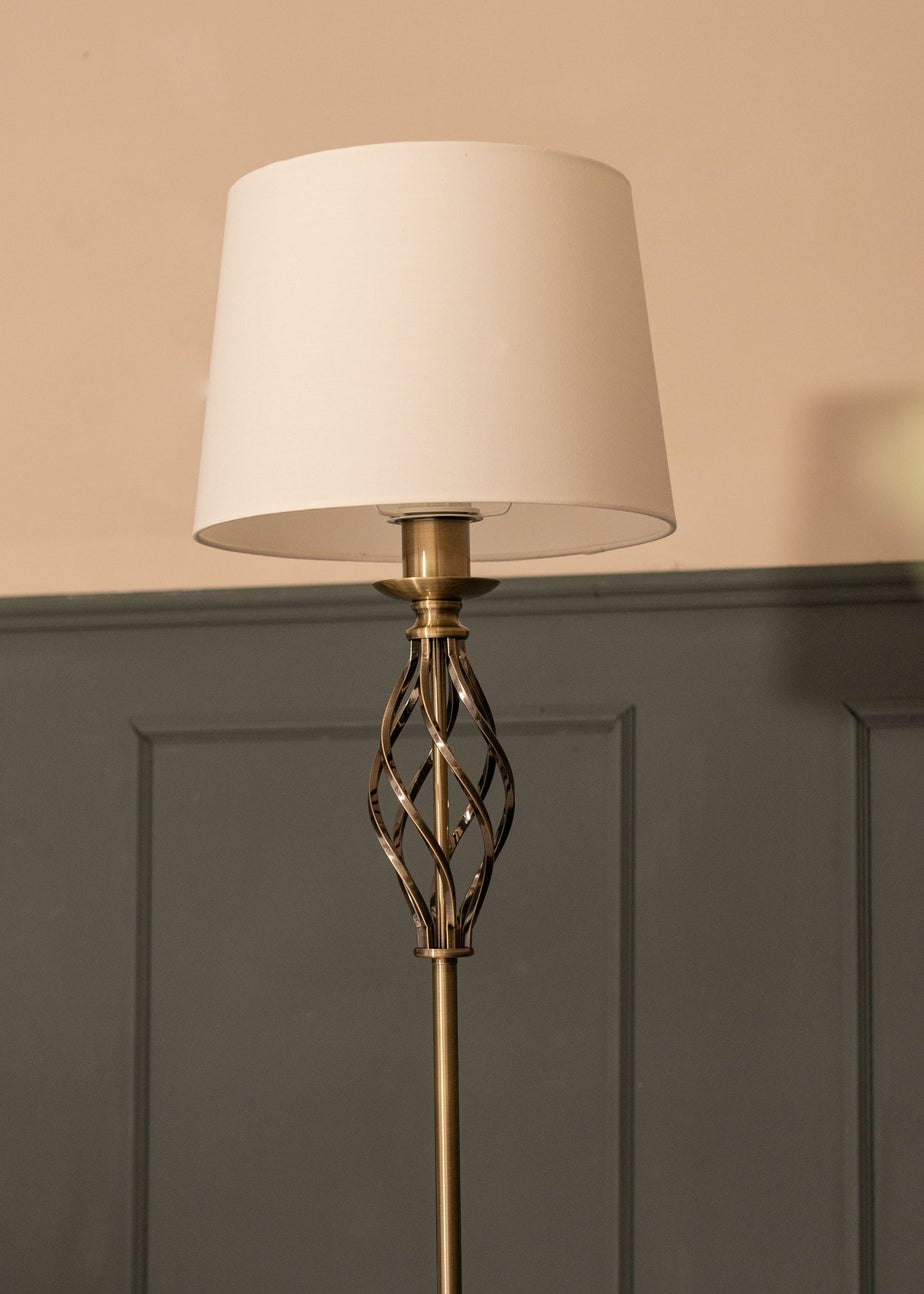ValueLights Memphis Antique Brass Floor Lamp (151.5cm x 30cm x 30cm)