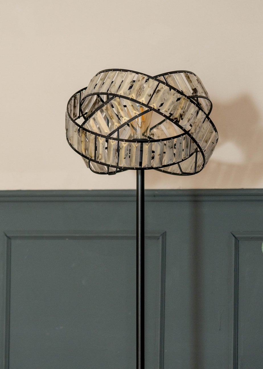 ValueLights Hudson Grey Metal Floor Lamp (159cm x 36.5cm x 36.5cm)