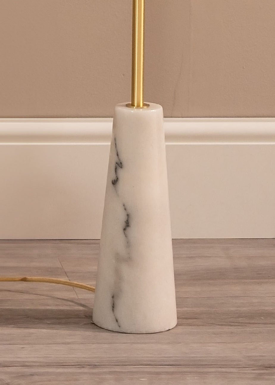 ValueLights Margot White Marble Floor Lamp (148cm x 48cm x 48cm)
