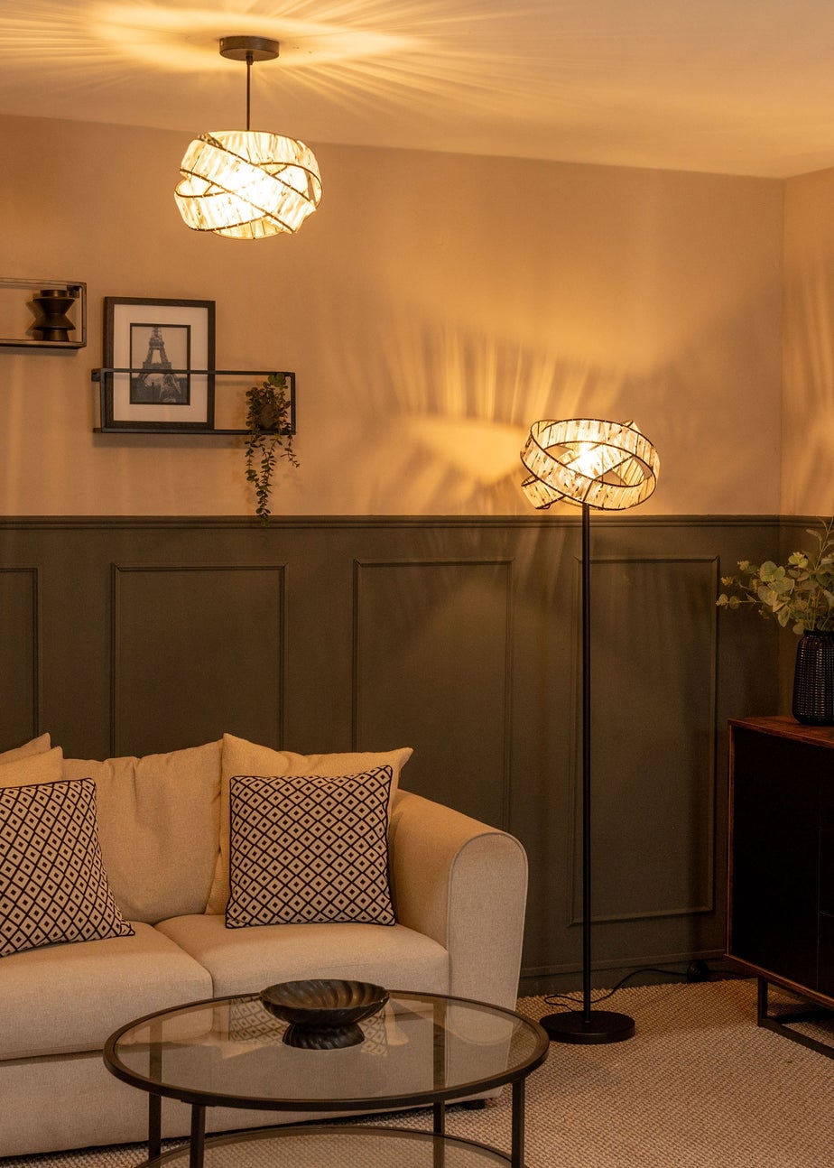 ValueLights Grey Hudson Tortoise Metal Easy Fit Shade (18.5cm x 29cm x 29cm)