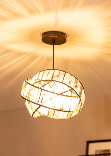 ValueLights Grey Hudson Tortoise Metal Easy Fit Shade (18.5cm x 29cm x 29cm)