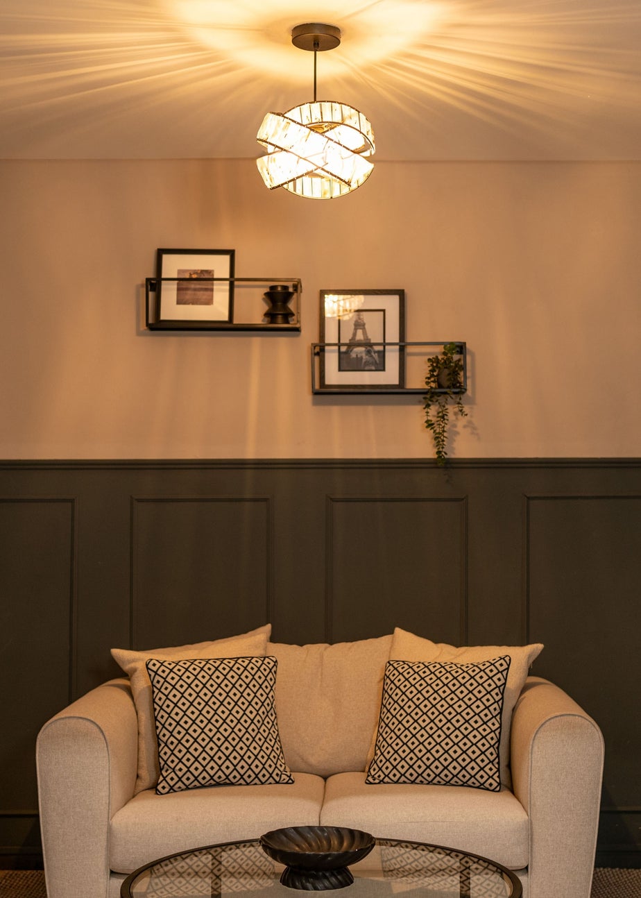 ValueLights Grey Hudson Tortoise Metal Easy Fit Shade (18.5cm x 29cm x 29cm)