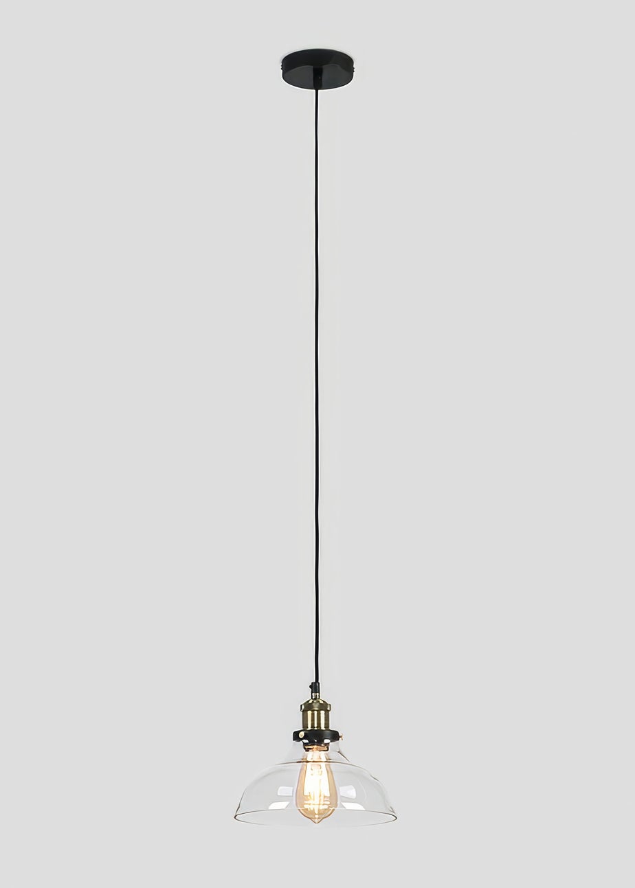ValueLights Wallace Steampunk Electric Pendant Clear Glass Shade (105.5cm x 24cm x 24cm)