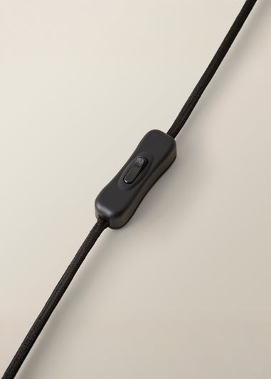 ValueLights Jessy Glass Table Lamp Black Velvet Shade (41cm x 25cm)