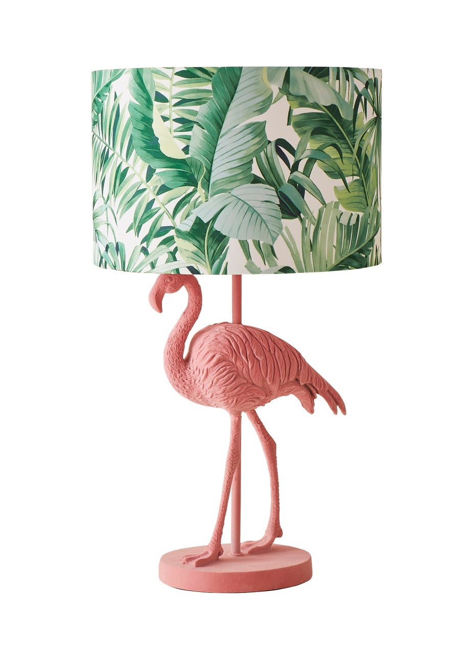 ValueLights Flo Pink Velvet Flamingo Table Lamp (53cm x 30cm x 30cm)