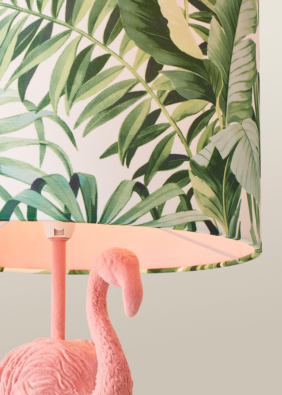ValueLights Flo Pink Velvet Flamingo Table Lamp (53cm x 30cm x 30cm)