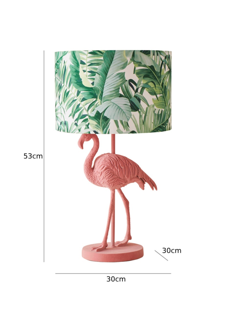 ValueLights Flo Pink Velvet Flamingo Table Lamp (53cm x 30cm x 30cm)