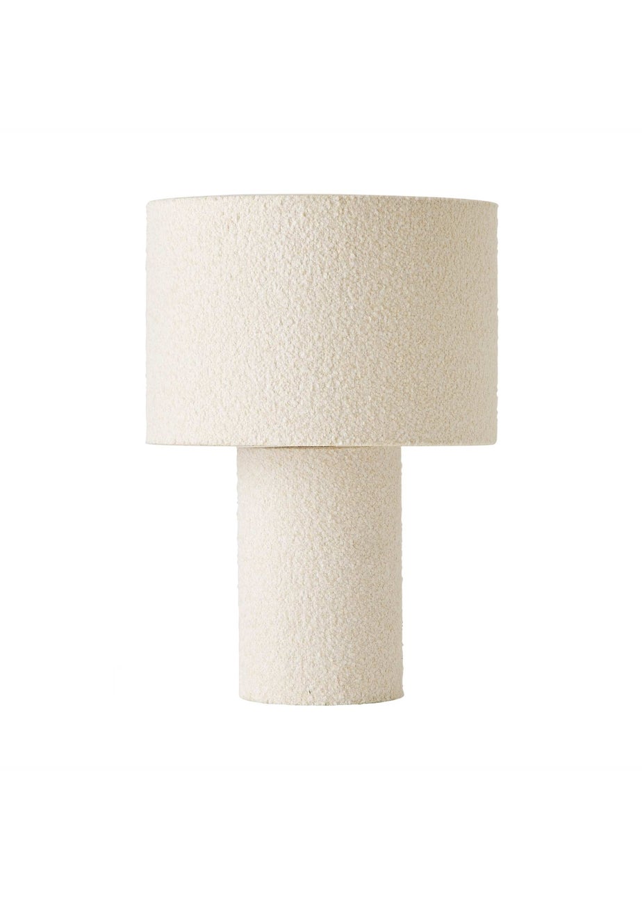 ValueLights Ash Natural Boucle Table Lamp (32cm x 22cm x 22cm)