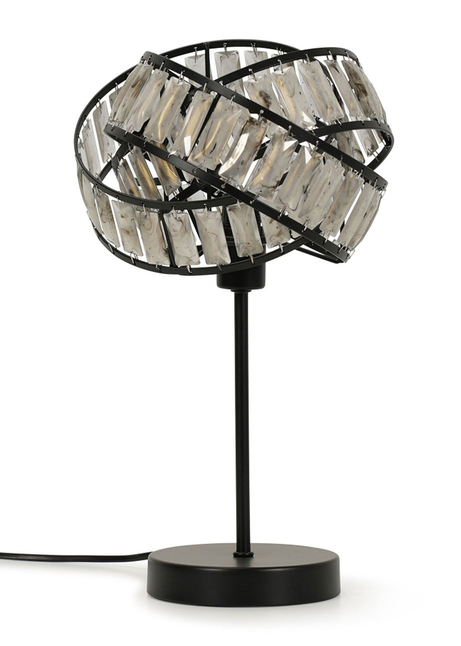 ValueLights Grey Hudson Tortoise Metal Table Lamp (35.5cm x 21cm x 21cm)