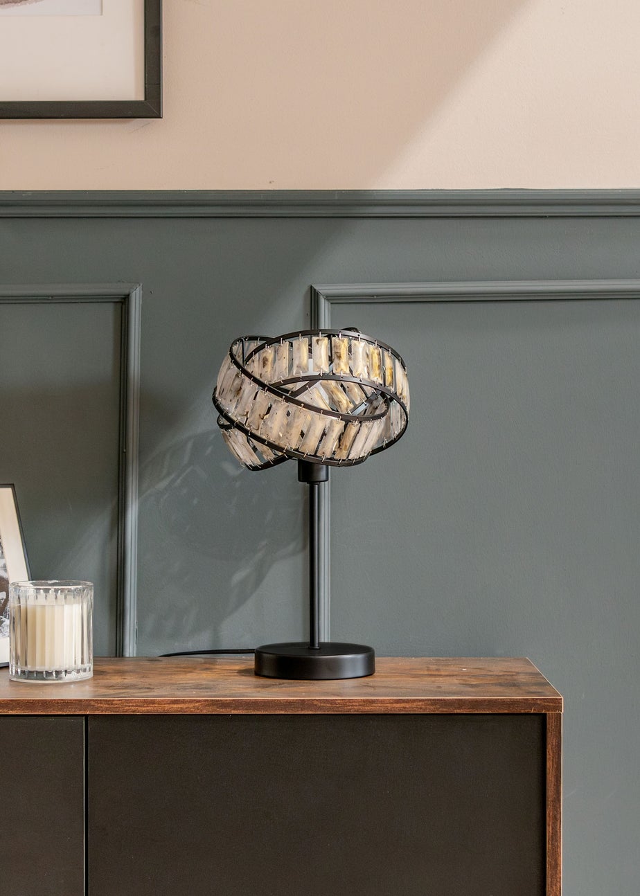 ValueLights Grey Hudson Tortoise Metal Table Lamp (35.5cm x 21cm x 21cm)