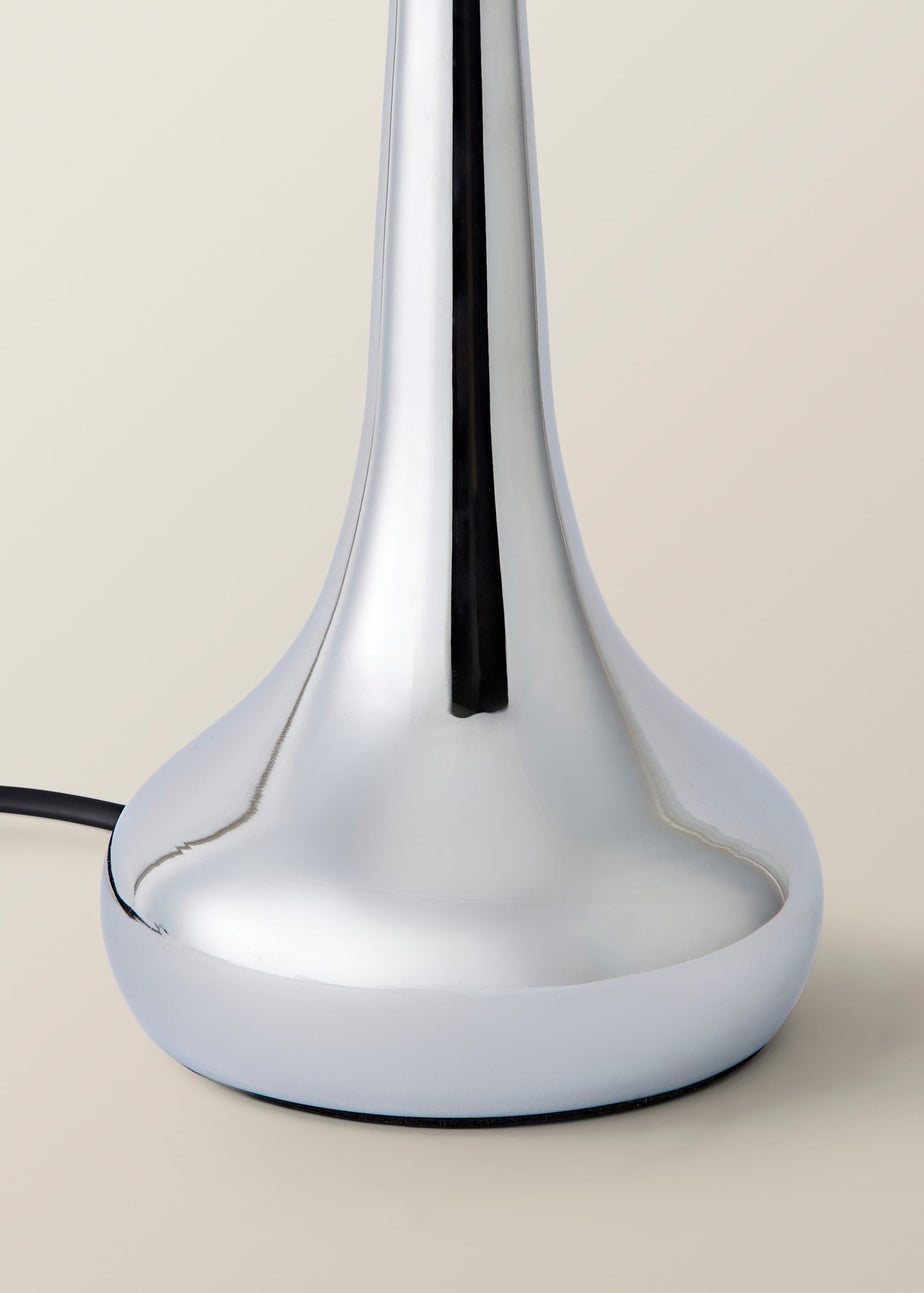 ValueLights Pair Of Chrome Teardrop Table Lamps Black Shades (33cm x 16cm x 16cm)