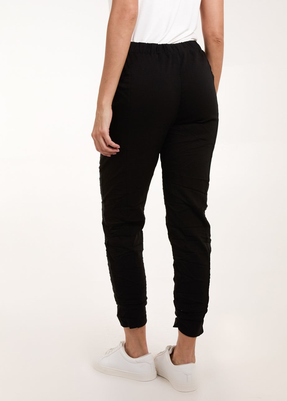 Blue Vanilla Black Zip Drawstring Trousers