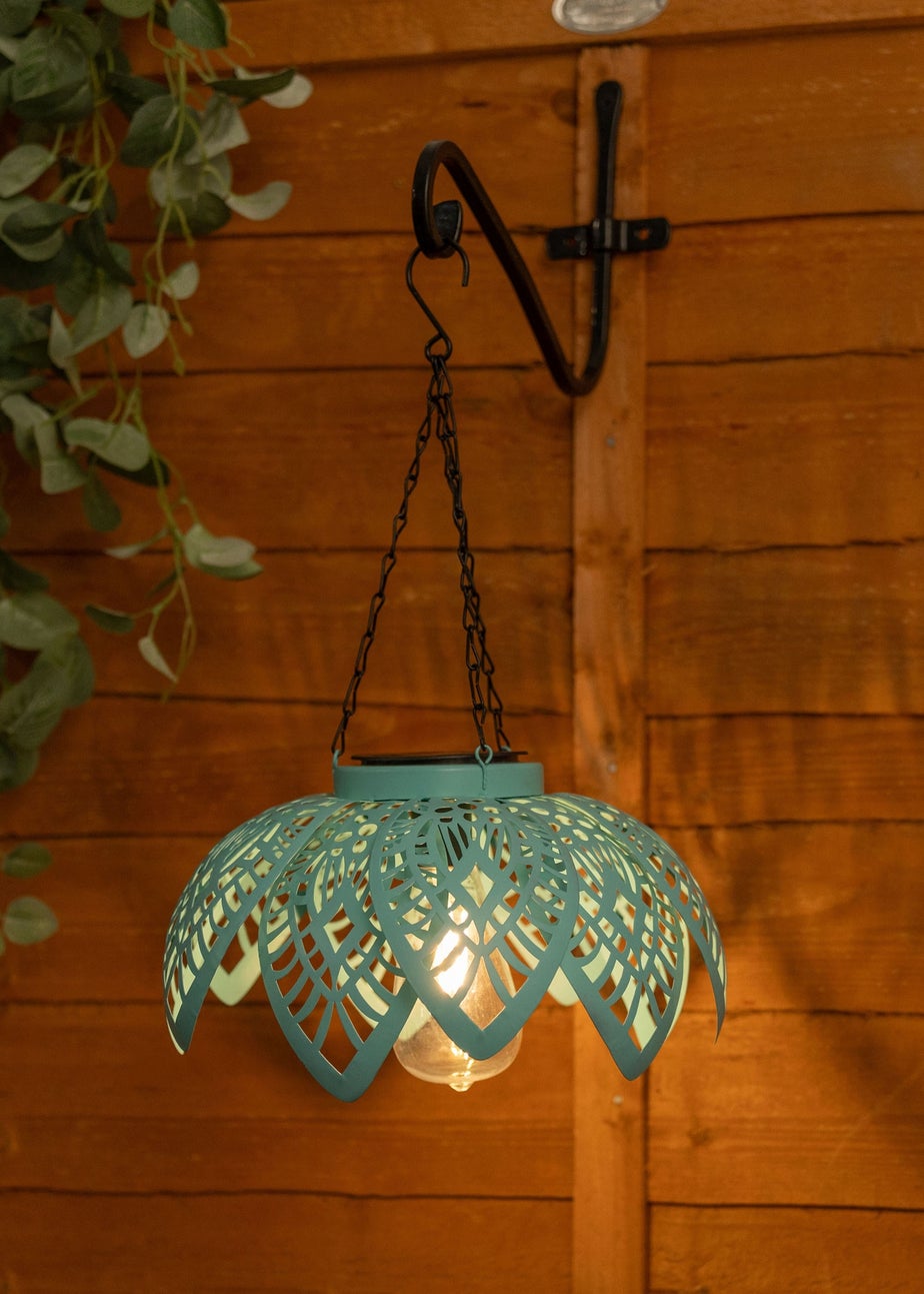 ValueLights Aqua Artichoke Hanging Solar Light