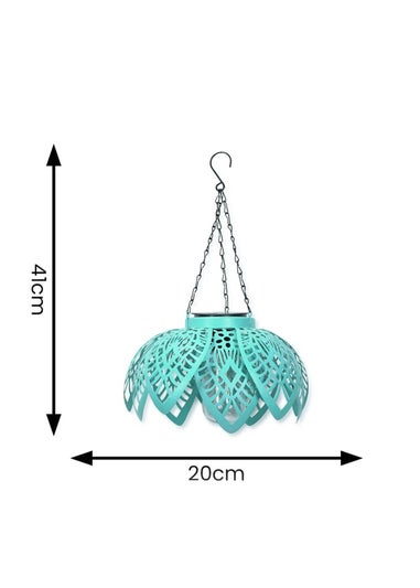ValueLights Aqua Artichoke Hanging Solar Light