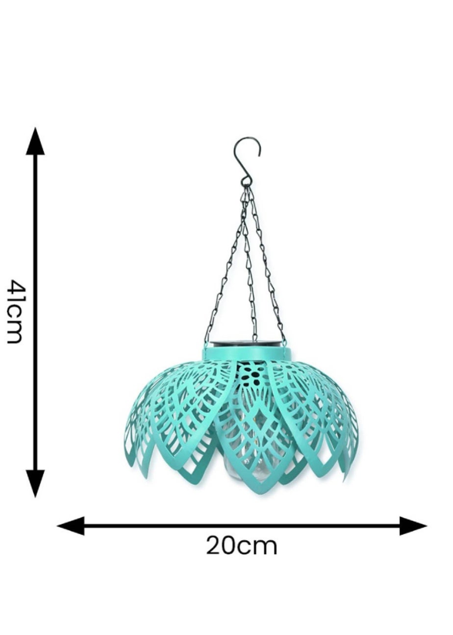 ValueLights Aqua Artichoke Hanging Solar Light