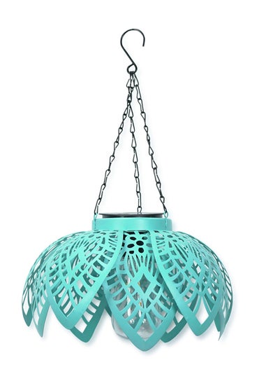 ValueLights Aqua Artichoke Hanging Solar Light