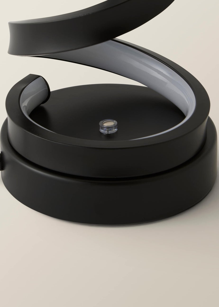 ValueLights Infinity  Matt Black Single Twist LED Table Lamp (41.5cm x 12cm x 12cm)