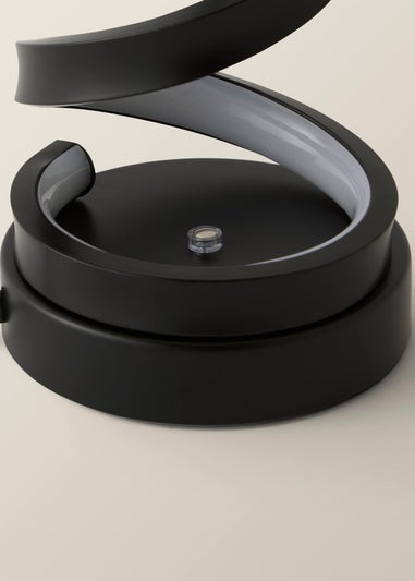 ValueLights Infinity  Matt Black Single Twist LED Table Lamp (41.5cm x 12cm x 12cm)