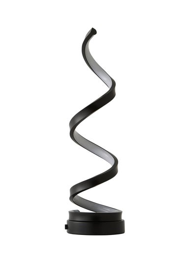 ValueLights Infinity  Matt Black Single Twist LED Table Lamp (41.5cm x 12cm x 12cm)