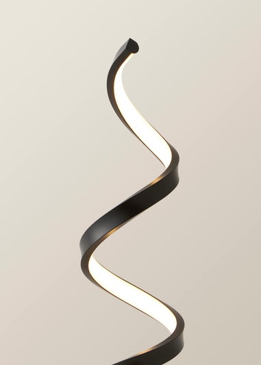 ValueLights Infinity  Matt Black Single Twist LED Table Lamp (41.5cm x 12cm x 12cm)