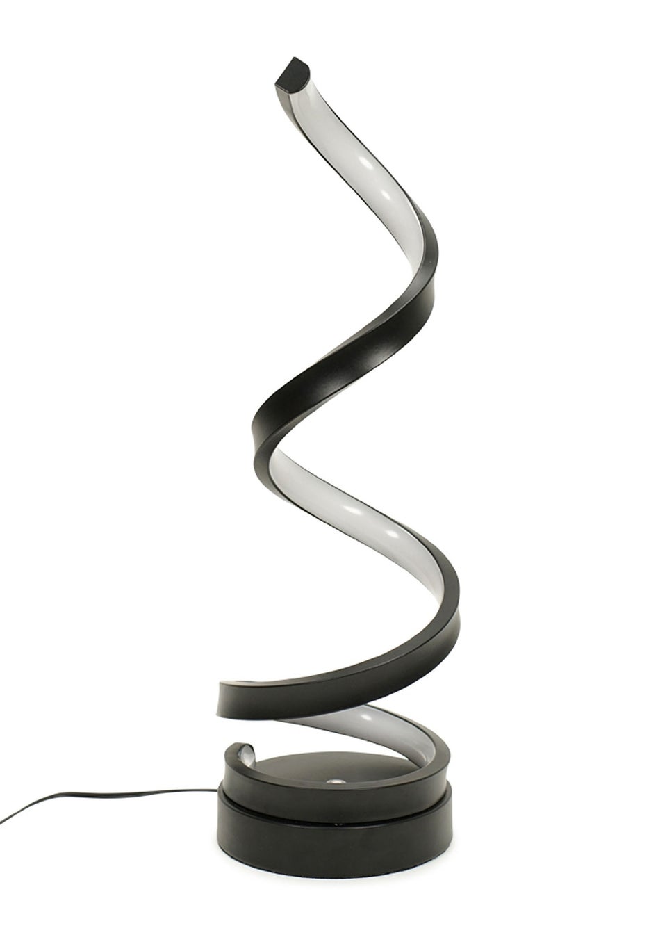 ValueLights Infinity  Matt Black Single Twist LED Table Lamp (41.5cm x 12cm x 12cm)