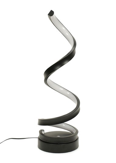 ValueLights Infinity Matt Black Single Twist LED Table Lamp (41.5cm x 12cm x 12cm)