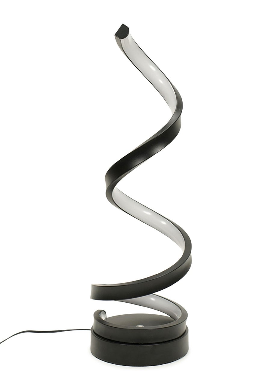 ValueLights Infinity Matt Black Single Twist LED Table Lamp (41.5cm x 12cm x 12cm)