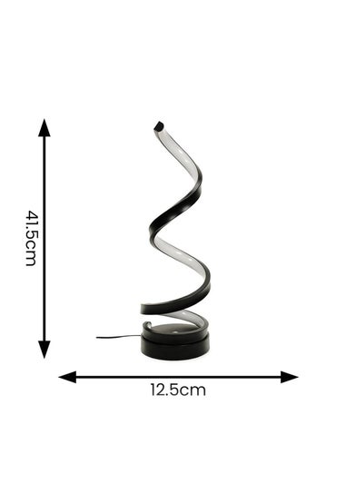 ValueLights Infinity Matt Black Single Twist LED Table Lamp (41.5cm x 12cm x 12cm)