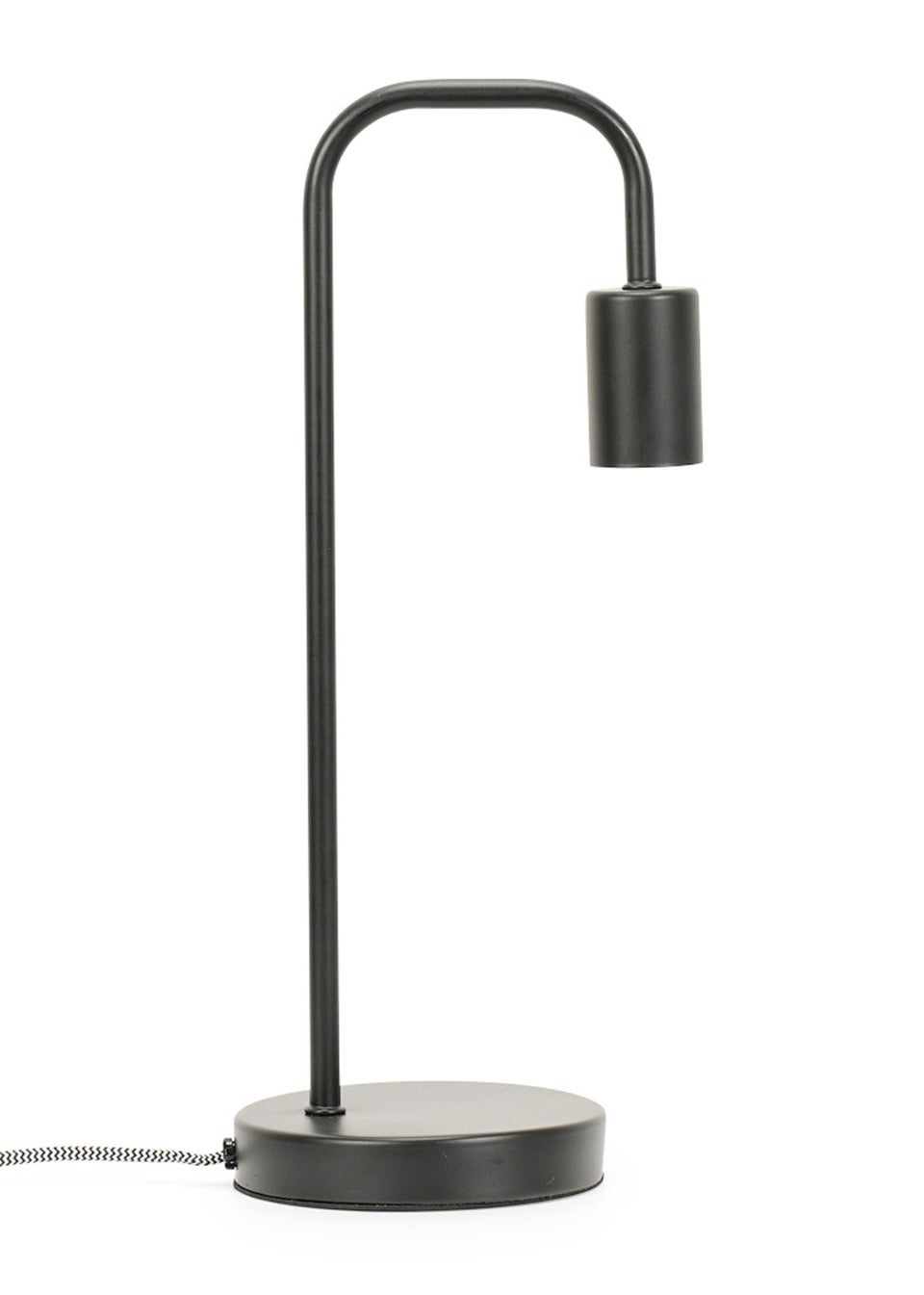 ValueLights Bronx Black Metal Table Lamp (40.5cm x 17cm x 14cm)