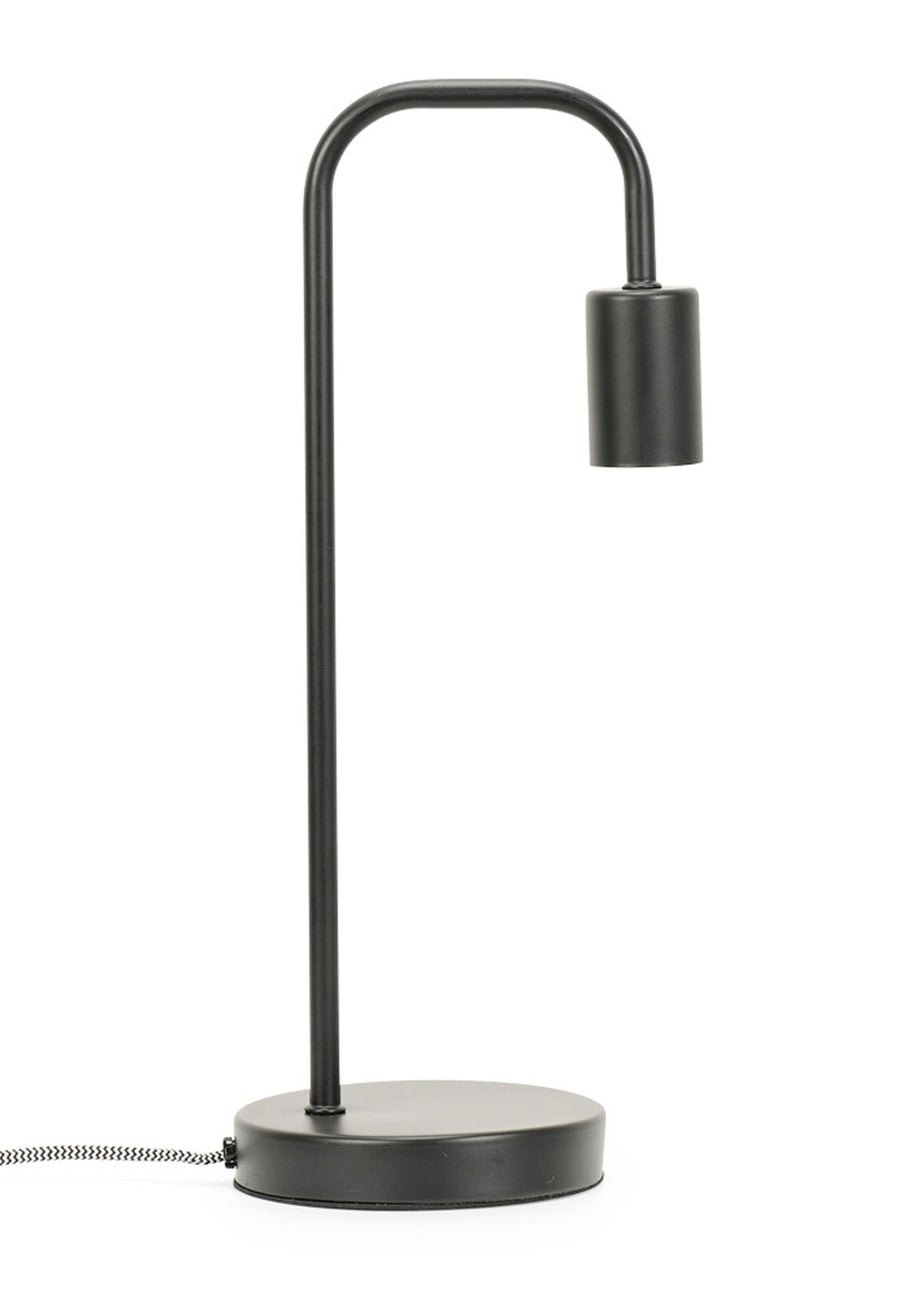 ValueLights Bronx Black Metal Table Lamp (40.5cm x 17cm x 14cm)